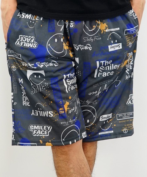Burner(バーナー)の「【GROOVY STORE】SMILEYFACEスプラッシュプリントスマイル総柄ショートパンツ(その他パンツ・メンズ・その他1/その他2/その他3・LL/M/L)」の1枚目の写真