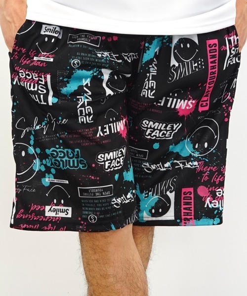 Burner(バーナー)の「【GROOVY STORE】SMILEYFACEスプラッシュプリントスマイル総柄ショートパンツ(その他パンツ・メンズ・その他1/その他2/その他3・LL/M/L)」の2枚目の写真