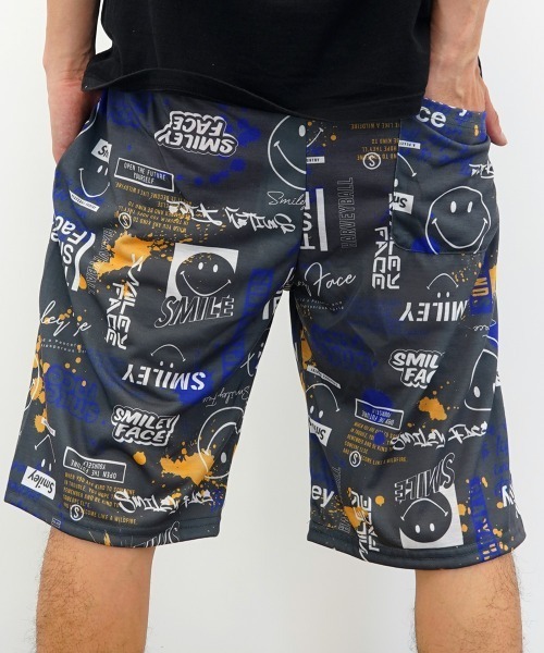 Burner(バーナー)の「【GROOVY STORE】SMILEYFACEスプラッシュプリントスマイル総柄ショートパンツ(その他パンツ・メンズ・その他1/その他2/その他3・LL/M/L)」の6枚目の写真