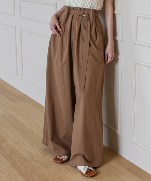 UNE MANSION（ユヌマンション）の「ワイドベルトパンツ（スラックス・レディース・ブラウン/カーキ/ブラック・FREE）」の13枚目の写真