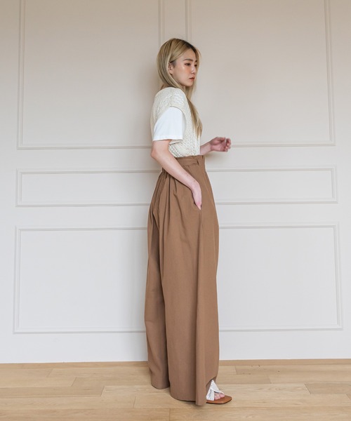UNE MANSION（ユヌマンション）の「ワイドベルトパンツ（スラックス・レディース・ブラウン/カーキ/ブラック・FREE）」の17枚目の写真