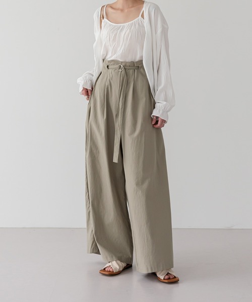 UNE MANSION（ユヌマンション）の「ワイドベルトパンツ（スラックス・レディース・ブラウン/カーキ/ブラック・FREE）」の21枚目の写真