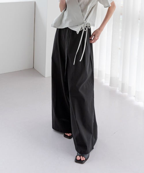 UNE MANSION（ユヌマンション）の「ワイドベルトパンツ（スラックス・レディース・ブラウン/カーキ/ブラック・FREE）」の22枚目の写真