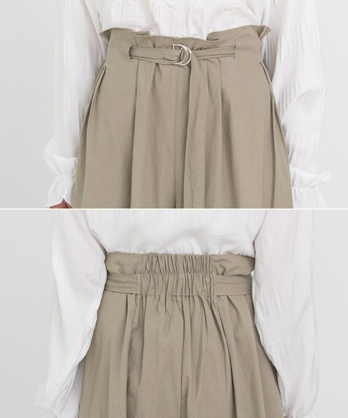 UNE MANSION（ユヌマンション）の「ワイドベルトパンツ（スラックス・レディース・ブラウン/カーキ/ブラック・FREE）」の16枚目の写真