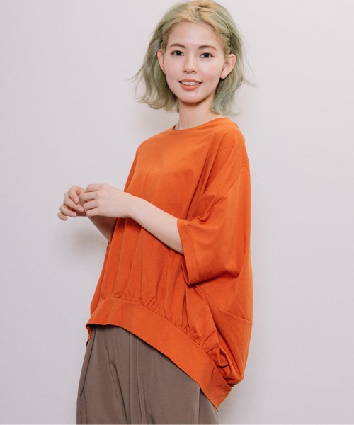 refinedworks(リファインドワークス)の「後ろバルーンドルマンPO(Tシャツ/カットソー・レディース・チャコールグレー/ベージュ/オレンジ・FREE)」の3枚目の写真