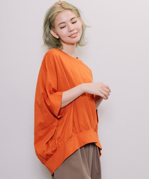 refinedworks(リファインドワークス)の「後ろバルーンドルマンPO(Tシャツ/カットソー・レディース・チャコールグレー/ベージュ/オレンジ・FREE)」の22枚目の写真