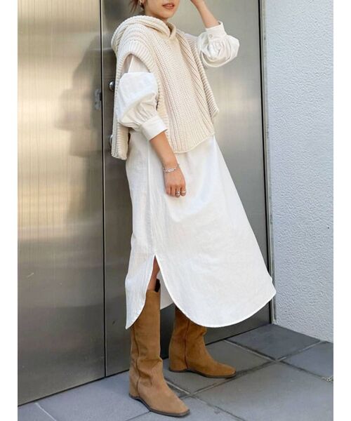 Ungrid（アングリッド）の「ニットドッキングフードワンピ－ス（ワンピース・レディース・ブラック/ブルー/アイボリー・FREE）」の13枚目の写真