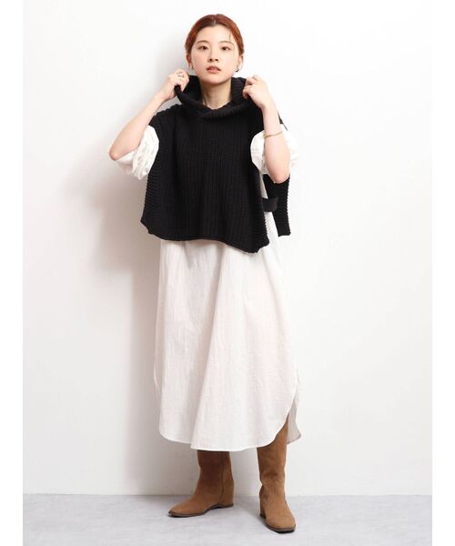 Ungrid（アングリッド）の「ニットドッキングフードワンピ－ス（ワンピース・レディース・ブラック/ブルー/アイボリー・FREE）」の4枚目の写真