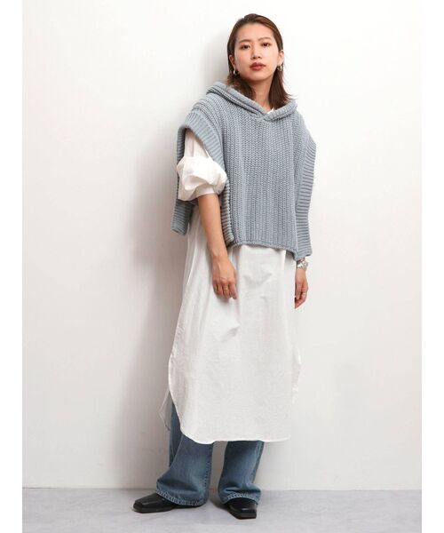 Ungrid（アングリッド）の「ニットドッキングフードワンピ－ス（ワンピース・レディース・ブラック/ブルー/アイボリー・FREE）」の10枚目の写真