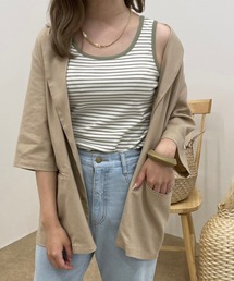 【apres jour clair】パイピングボーダータンク【ZOZOTOWN限定アイテム】