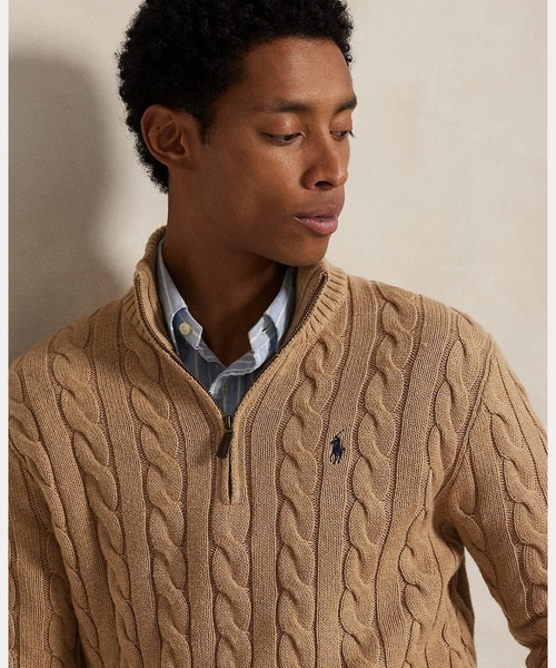 Polo Ralph Lauren ケーブルニットセーター ベージュ L POLO RALPH LAUREN セーター ニット ケーブルニット コットン