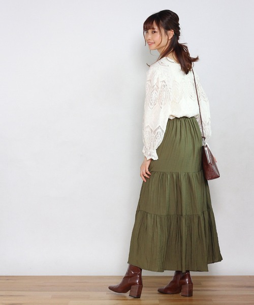 Crisp yours（クリスプユアーズ）の「【WEB限定】パフスリーブレースブラウス（シャツ/ブラウス・レディース・アイボリー・FREE）」の8枚目の写真