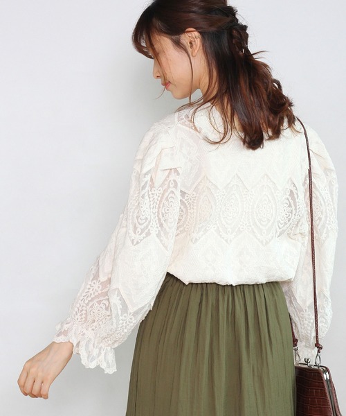 Crisp yours（クリスプユアーズ）の「【WEB限定】パフスリーブレースブラウス（シャツ/ブラウス・レディース・アイボリー・FREE）」の20枚目の写真