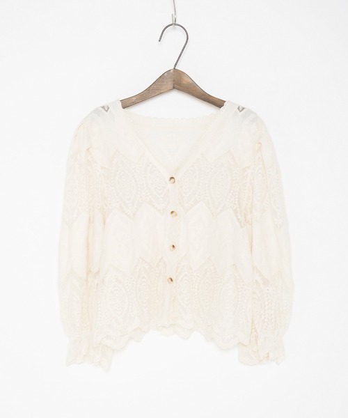 Crisp yours（クリスプユアーズ）の「【WEB限定】パフスリーブレースブラウス（シャツ/ブラウス・レディース・アイボリー・FREE）」の10枚目の写真