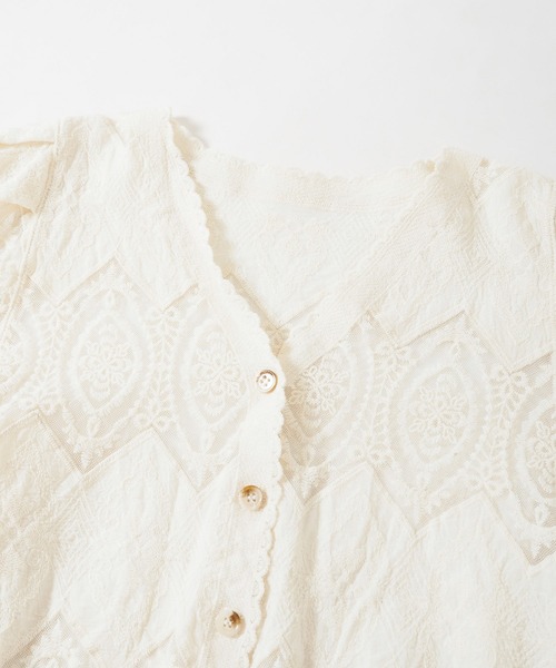 Crisp yours（クリスプユアーズ）の「【WEB限定】パフスリーブレースブラウス（シャツ/ブラウス・レディース・アイボリー・FREE）」の7枚目の写真