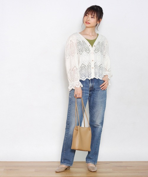 Crisp yours（クリスプユアーズ）の「【WEB限定】パフスリーブレースブラウス（シャツ/ブラウス・レディース・アイボリー・FREE）」の6枚目の写真