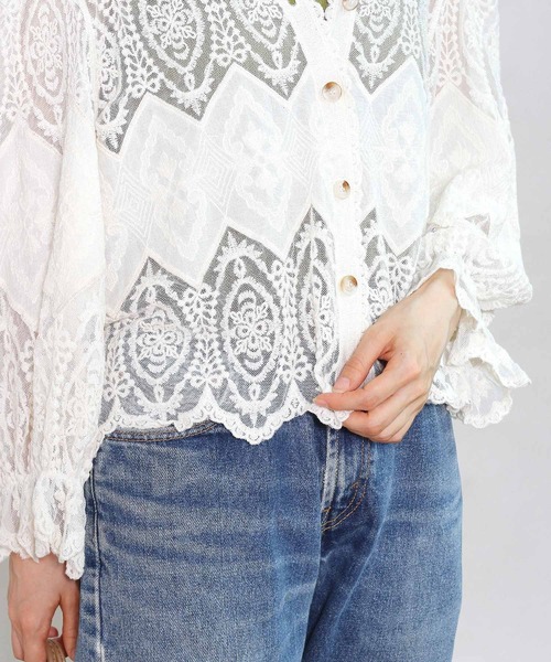 Crisp yours（クリスプユアーズ）の「【WEB限定】パフスリーブレースブラウス（シャツ/ブラウス・レディース・アイボリー・FREE）」の14枚目の写真