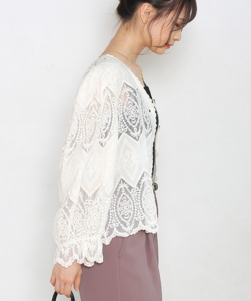 Crisp yours（クリスプユアーズ）の「【WEB限定】パフスリーブレースブラウス（シャツ/ブラウス・レディース・アイボリー・FREE）」の13枚目の写真