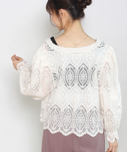 Crisp yours（クリスプユアーズ）の「【WEB限定】パフスリーブレースブラウス（シャツ/ブラウス・レディース・アイボリー・FREE）」の9枚目の写真