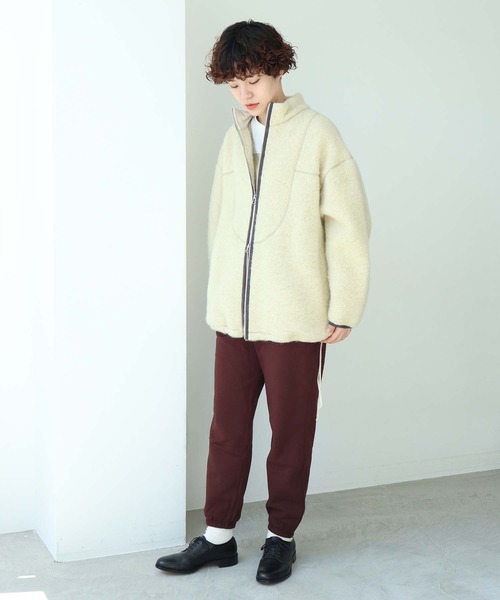 nitca(ニトカ)の「シャギーニット スタンドジップアップブルゾン(ブルゾン・レディース・チャコールグレー/キナリ・FREE)」の18枚目の写真