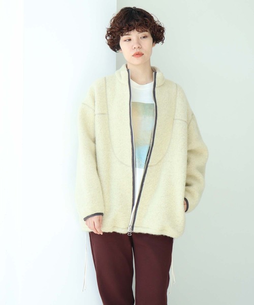 nitca(ニトカ)の「シャギーニット スタンドジップアップブルゾン(ブルゾン・レディース・チャコールグレー/キナリ・FREE)」の22枚目の写真