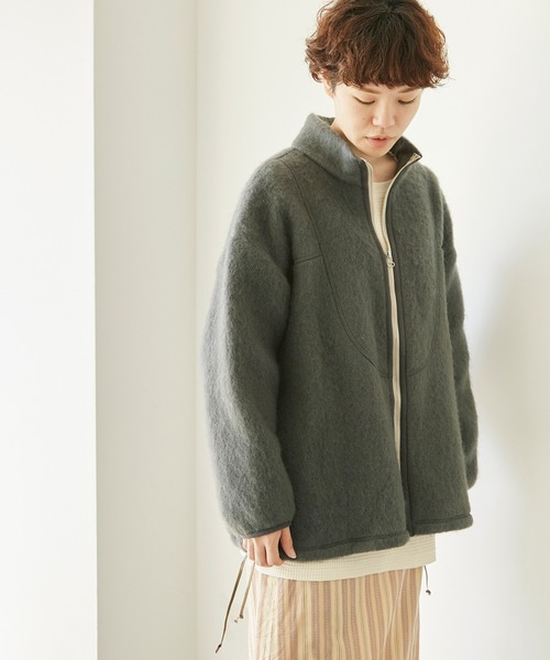 nitca（ニトカ）の「シャギーニット スタンドジップアップブルゾン