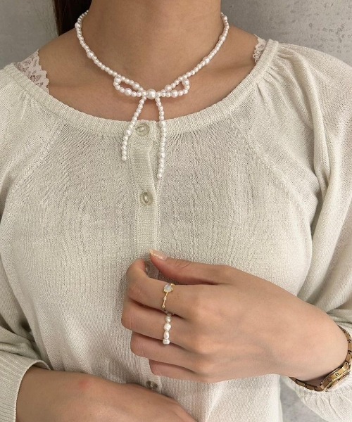 flower（フラワー）の「フェミニンパールリング（リング・レディース・ホワイト・FREE）」の8枚目の写真