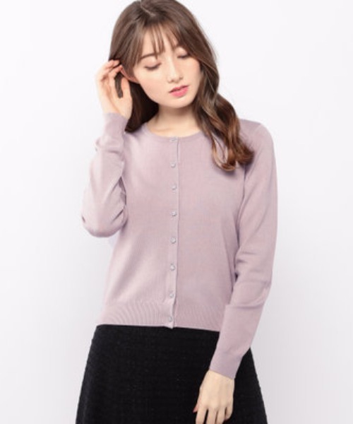 MISCH MASCH(ミッシュマッシュ)の「ベーシックビジュー釦カーデ(カーディガン/ボレロ・レディース・グリーン/ピンク/ベージュ/ブラック/ボルドー/ホワイト・MEDIUM)」の5枚目の写真