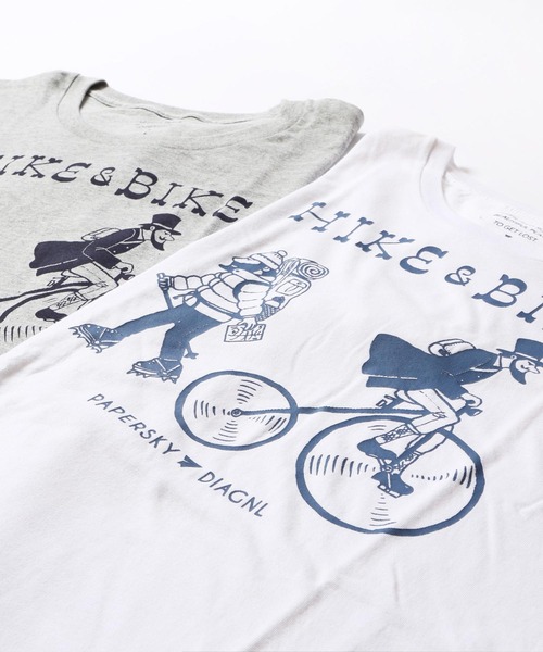 PAPERSKY(ペーパースカイ)の「PAPERSKY ペーパースカイ HIKE & BIKE T WH ハイク アンド バイク Tシャツ ホワイト(Tシャツ/カットソー・メンズ・ホワイト・M/L/XS)」の2枚目の写真