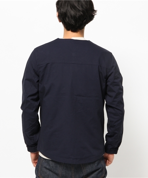 WEGO（ウィゴー）の「WEGO/ノーカラージャケット（ノーカラージャケット・メンズ・ホワイト/ネイビー・LARGE/MEDIUM）」の5枚目の写真