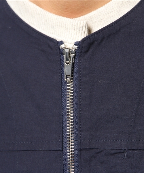WEGO（ウィゴー）の「WEGO/ノーカラージャケット（ノーカラージャケット・メンズ・ホワイト/ネイビー・LARGE/MEDIUM）」の10枚目の写真
