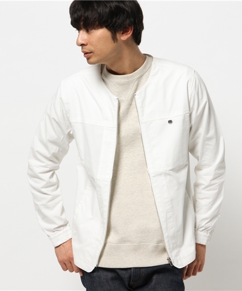 WEGO（ウィゴー）の「WEGO/ノーカラージャケット（ノーカラージャケット・メンズ・ホワイト/ネイビー・LARGE/MEDIUM）」の13枚目の写真