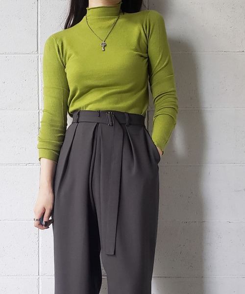 me+em select（ミームセレクト）の「★レイヤードプリーツタックワイドスラックス【ストラップベルトSET】（スラックス・レディース・グレー/ブラック/ブラウン/ベージュ/チャコールグレー・FREE）」の8枚目の写真