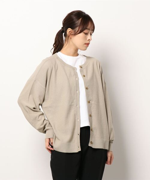 Samansa Mos2（サマンサ モスモス）の「前後着ゆるカーディガン（カーディガン/ボレロ・レディース・ブラック/ベージュ/レッド/グリーン・ﾌﾘ-）」の3枚目の写真