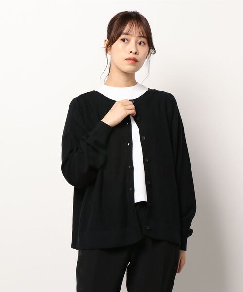 Samansa Mos2（サマンサ モスモス）の「前後着ゆるカーディガン（カーディガン/ボレロ・レディース・ブラック/ベージュ/レッド/グリーン・ﾌﾘ-）」の2枚目の写真