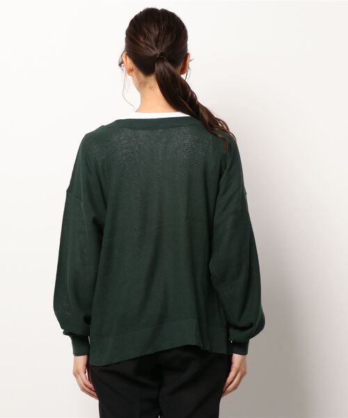 Samansa Mos2（サマンサ モスモス）の「前後着ゆるカーディガン（カーディガン/ボレロ・レディース・ブラック/ベージュ/レッド/グリーン・ﾌﾘ-）」の6枚目の写真