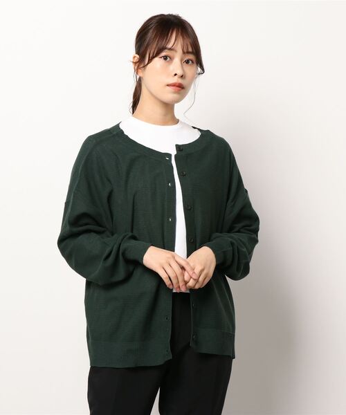 Samansa Mos2（サマンサ モスモス）の「前後着ゆるカーディガン（カーディガン/ボレロ・レディース・ブラック/ベージュ/レッド/グリーン・ﾌﾘ-）」の8枚目の写真