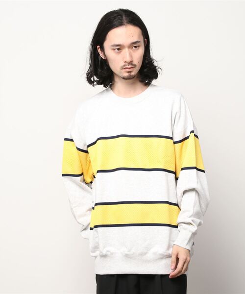 【セール】FILA/フィラ フレンチ裏毛×メッシュ クルースウェット（スウェット）｜FILA（フィラ）