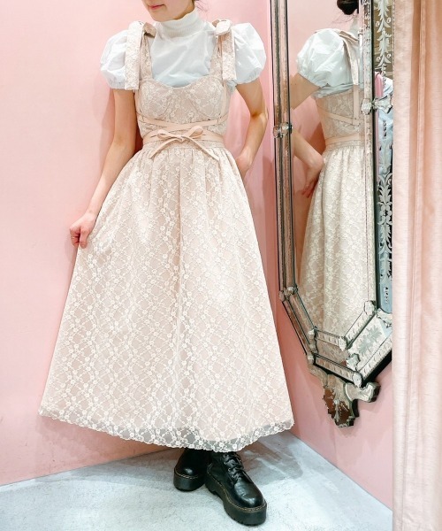 lilLilly(リルリリー)の「レースリボンビスチェドレス(ワンピース・レディース・ホワイト/ブラック/ブルー/ピンク・FREE)」の7枚目の写真