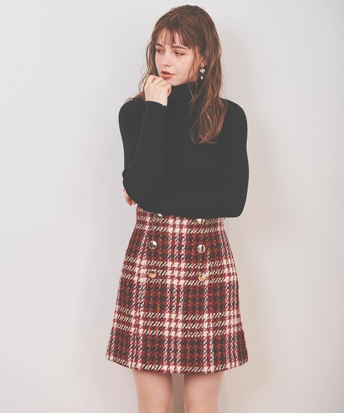 31 Sons de mode（トランテアン　ソン　ドゥ　モード）の「チェック台形スカート（スカート・レディース・レッド/オフホワイト・38/36）」の7枚目の写真