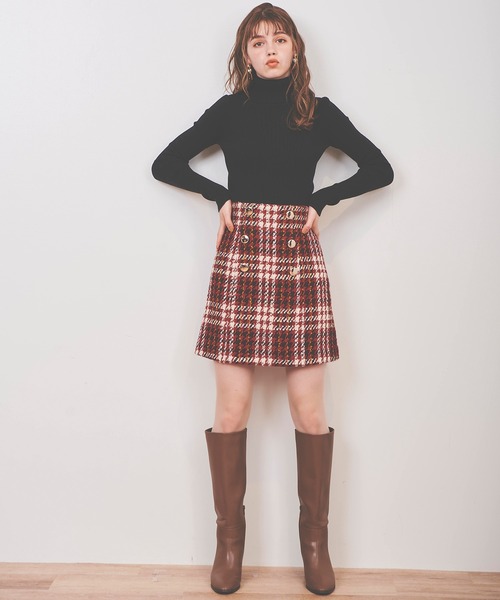 31 Sons de mode（トランテアン　ソン　ドゥ　モード）の「チェック台形スカート（スカート・レディース・レッド/オフホワイト・38/36）」の13枚目の写真