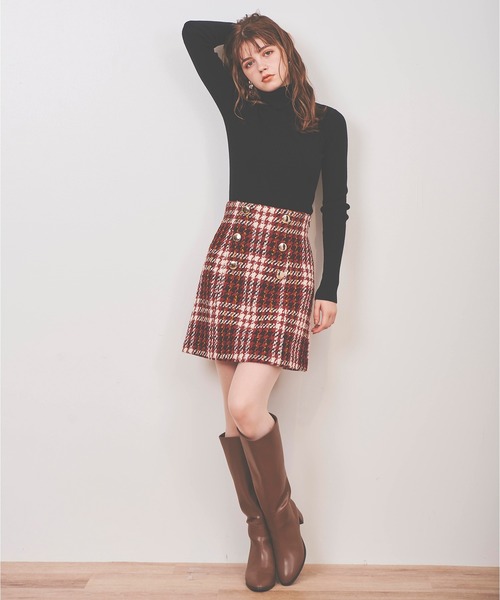 31 Sons de mode（トランテアン　ソン　ドゥ　モード）の「チェック台形スカート（スカート・レディース・レッド/オフホワイト・38/36）」の12枚目の写真