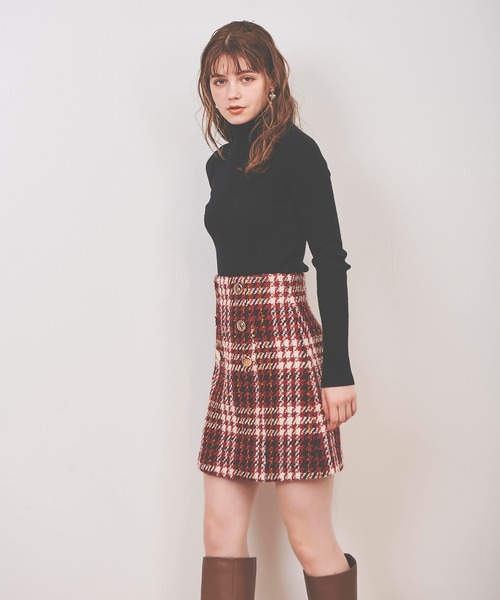 31 Sons de mode（トランテアン　ソン　ドゥ　モード）の「チェック台形スカート（スカート・レディース・レッド/オフホワイト・38/36）」の9枚目の写真