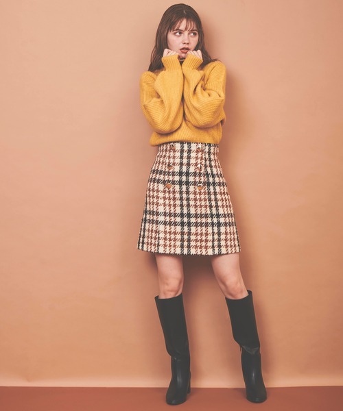 31 Sons de mode（トランテアン　ソン　ドゥ　モード）の「チェック台形スカート（スカート・レディース・レッド/オフホワイト・38/36）」の3枚目の写真