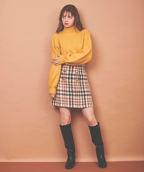 31 Sons de mode（トランテアン　ソン　ドゥ　モード）の「チェック台形スカート（スカート・レディース・レッド/オフホワイト・38/36）」の4枚目の写真