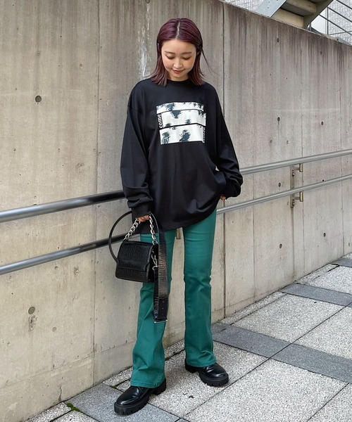 PAGEBOY(ページボーイ)の「ミラージュフォトロンT(Tシャツ/カットソー・レディース・オフホワイト/ブラック/ブラウン・FREE)」の7枚目の写真