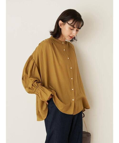 earth music&ecology（アースミュージックアンドエコロジー）の「ギャザーブラウス ＊（シャツ/ブラウス・レディース・ブラック/グリーン/アイボリー/マスタード・FREE）」の17枚目の写真