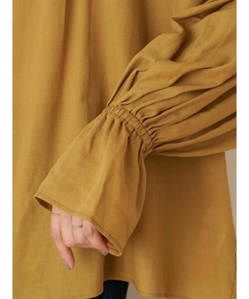 earth music&ecology（アースミュージックアンドエコロジー）の「ギャザーブラウス ＊（シャツ/ブラウス・レディース・ブラック/グリーン/アイボリー/マスタード・FREE）」の10枚目の写真