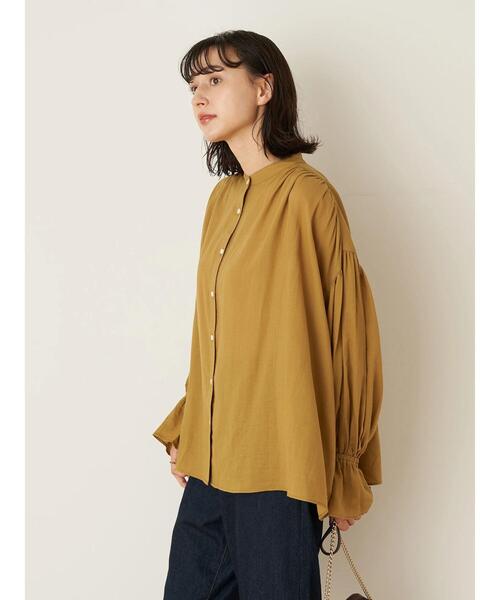 earth music&ecology（アースミュージックアンドエコロジー）の「ギャザーブラウス ＊（シャツ/ブラウス・レディース・ブラック/グリーン/アイボリー/マスタード・FREE）」の16枚目の写真