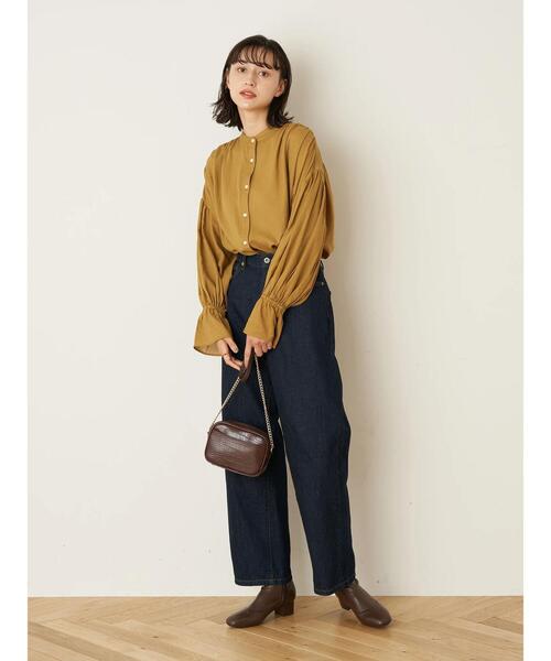 earth music&ecology（アースミュージックアンドエコロジー）の「ギャザーブラウス ＊（シャツ/ブラウス・レディース・ブラック/グリーン/アイボリー/マスタード・FREE）」の21枚目の写真